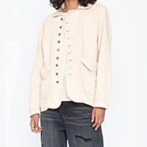 Free People x Sandrine Rose Empire Oversized Denim Jacket in Dust sz M NWT